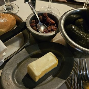 Gibbys - The complimentary bread, butter, pickles, and bacon bits was fun. - Seafood Near Me - Montreal, Quebec Gibbys - The complimentary bread, butter, pickles, and bacon bits was fun. - Seafood Near Me - Montreal, Quebec