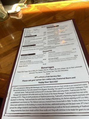 Menu photo 4 BT'S Radford, VA Menu photo 4 BT'S Radford, VA