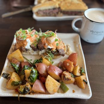 Monica’s Riverview - The surf and turf and a chai tea latte. - Breakfast & Brunch Near Me - Antioch, California Monica’s Riverview - The surf and turf and a chai tea latte. - Breakfast & Brunch Near Me - Antioch, California