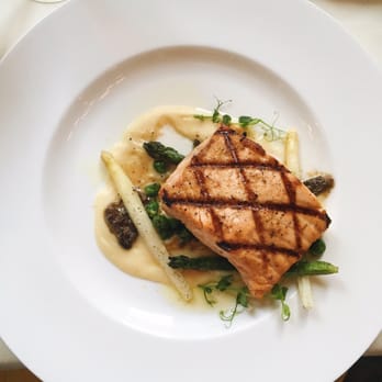Mistral - Grilled Faroe island salmon ($34) - French Near Me - Boston, Massachusetts Mistral - Grilled Faroe island salmon ($34) - French Near Me - Boston, Massachusetts