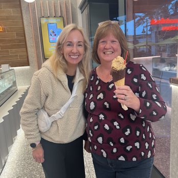 Gelatissimo - Sarah and Deb enjoying friendship and gelato! - Ice Cream & Frozen Yogurt Near Me - Irvine, California