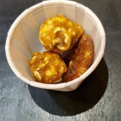 Brown Bag Popcorn - Samples are FREE to taste and decide on for purchase. I'm enjoyjng Georgia Pecan Pie Popcorn.  Wednesday 11/15/2023
