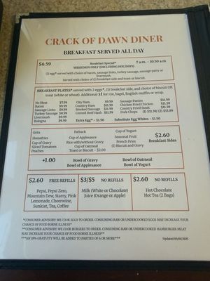 Menu photo 1 Crack Of Dawn Diner Concord, NC Menu photo 1 Crack Of Dawn Diner Concord, NC