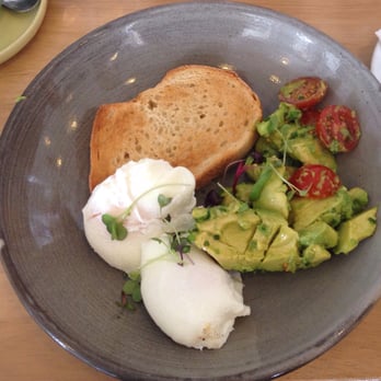 Jarmer's Kitchen - Avocado & Eggs. Crushed avocado, 2 poached eggs, cherry tomatoes, grilled sourdough. - Restaurants Near Me - Bowden, SA