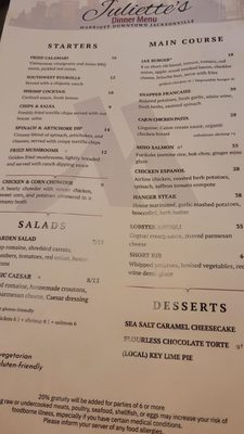 Menu photo 1 Juliette's Bistro Jacksonville, FL Menu photo 1 Juliette's Bistro Jacksonville, FL
