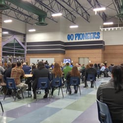 Canyon Springs High School - Cafeteria: where the overflow for A Future to Believe in with Bernie Sanders event had to go. SRO even in overflow. (28 Dec 15)