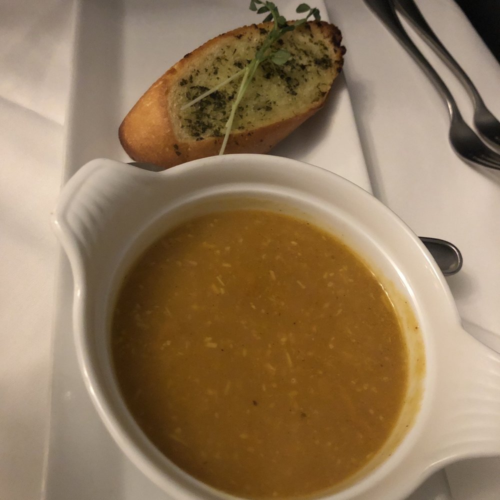 Bistro 238 - Coconut sweet potato soup - Canadian (New) Near Me - Courtice, Ontario Bistro 238 - Coconut sweet potato soup - Canadian (New) Near Me - Courtice, Ontario