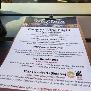 McClain Cellars - Canyon Wine Flight. All were very good. Reds were our favorites. Five Hearts was outstanding. - Wine Tasting Room Near Me - Laguna Beach, California