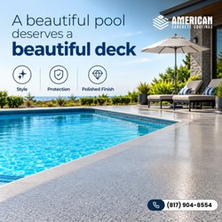 American Concrete Coatings - Make your pool area look as good as it feels.
Upgrade worn-out concrete with a durable Polyurea coating that delivers style, protection