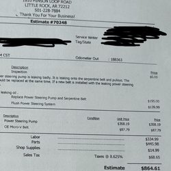 Hinson Loop Tire and Auto - My receipt