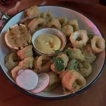 Colossal Restaurant - Fried calamari. They were not crispy and a little underdone. - Mexican Near Me - Wharton, New Jersey