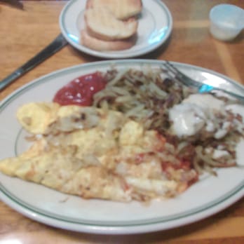 Knight's Diner - A Spanish omelet. Ham, cheese, onion, peppers, with red sauce and their famous hash browns! - Sandwiches Near Me - Spokane, Washington Knight's Diner - A Spanish omelet. Ham, cheese, onion, peppers, with red sauce and their famous hash browns! - Sandwiches Near Me - Spokane, Washington