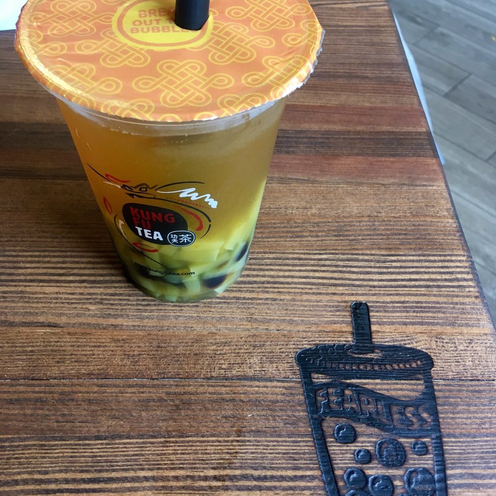 Mango Green Tea with bubbles!