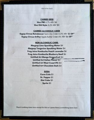 Menu photo 1 Pretentious Beer Co Knoxville, TN