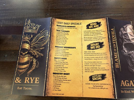 Menu photo 1 Agave & Rye - Lexington Square Lexington, KY
