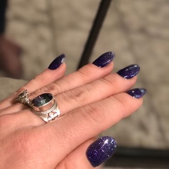 Aloha Nail - Dip manicure, purple sparkle ombré - Nail Salons Near Me - Las Vegas, Nevada