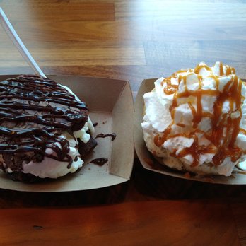 The Baked Bear - Brownie with vanilla, Macadamia Nut with Cookie Dough. - Desserts Near Me - Nashville, Tennessee The Baked Bear - Brownie with vanilla, Macadamia Nut with Cookie Dough. - Desserts Near Me - Nashville, Tennessee