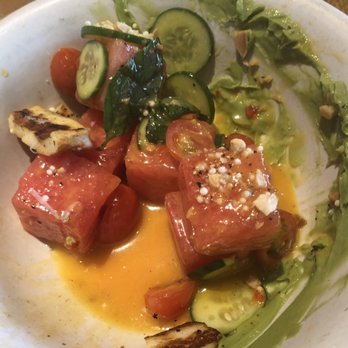 True Food Kitchen - Watermelon & Seared Halloumi Salad, VEG GF - New American Near Me - Phoenix, Arizona True Food Kitchen - Watermelon & Seared Halloumi Salad, VEG GF - New American Near Me - Phoenix, Arizona