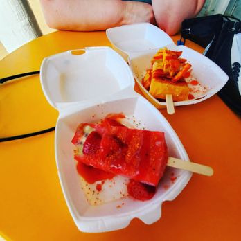 Jefe Paletas - Loco pops with fresh fruit instead of candy: Strawberry paleta with kiwi slice and mango chili paleta. Yum! - Mexican Near Me - Mobile, Alabama Jefe Paletas - Loco pops with fresh fruit instead of candy: Strawberry paleta with kiwi slice and mango chili paleta. Yum! - Mexican Near Me - Mobile, Alabama