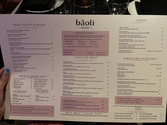 Menu photo 4 Baoli Miami Miami Beach, FL