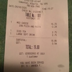 Piper’s Pub & Pizza - The barbell thank you