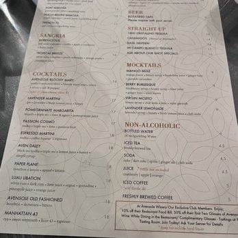 The Restaurant at Avensole Winery - Menu - Venues & Event Spaces Near Me - Temecula, California