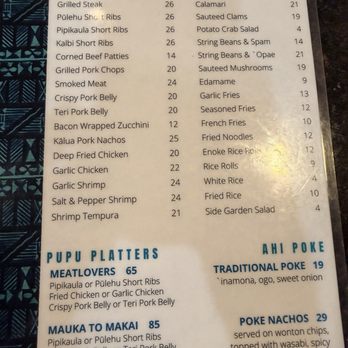 East Side Bar & Grill - Menu - Hawaiian Near Me - Kaneohe, Hawaii