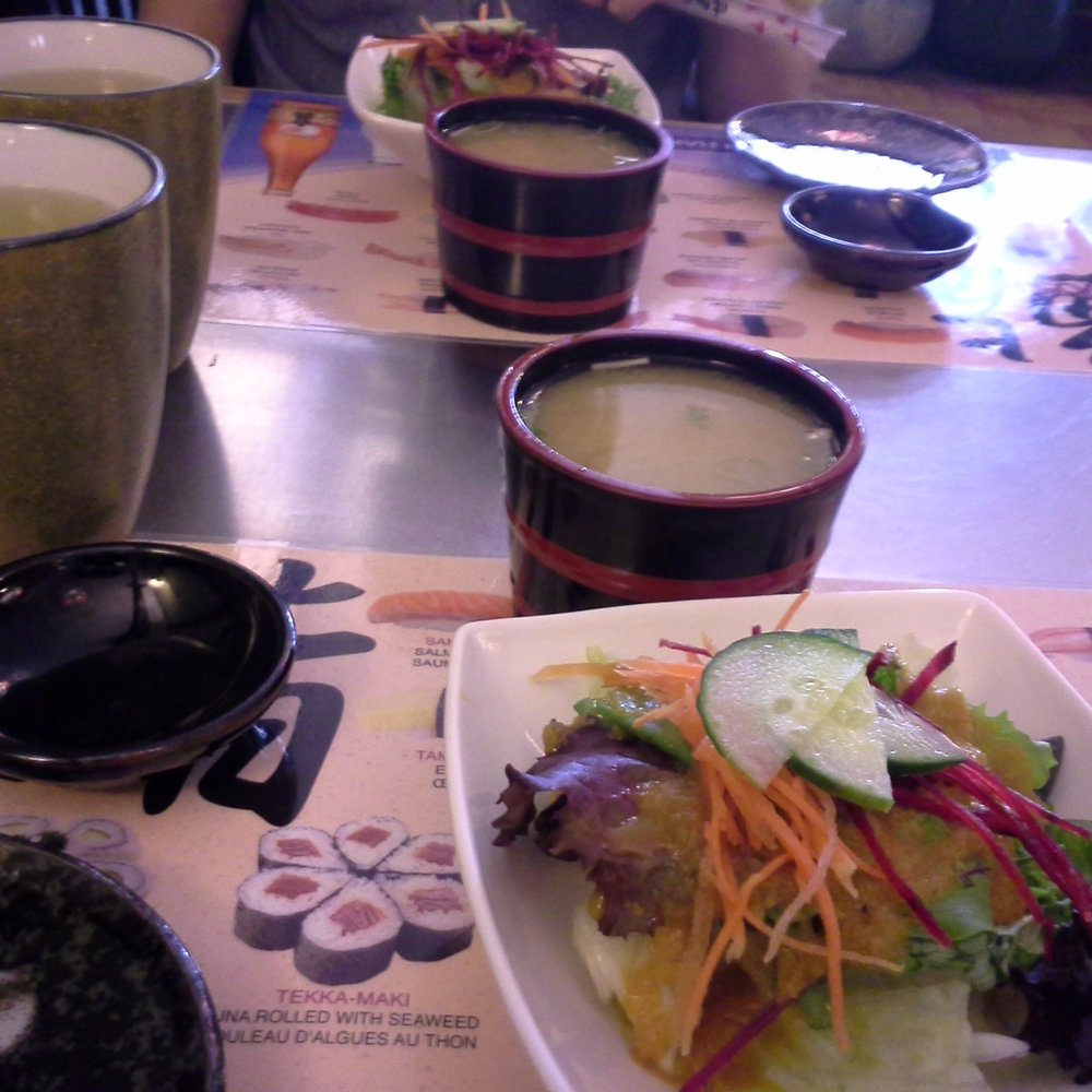 Toji Sushi - Our dinner came with 2 salads/soups - Sushi Bars Near Me - Toronto, Ontario Toji Sushi - Our dinner came with 2 salads/soups - Sushi Bars Near Me - Toronto, Ontario
