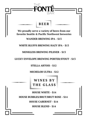 Menu photo 7 The Fonté Bar Seattle, WA Menu photo 7 The Fonté Bar Seattle, WA