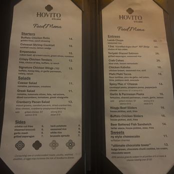 Hovito Ultra Lounge - 2 pages of the menu - Lounges Near Me - Indianapolis, Indiana