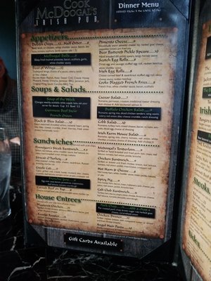 Menu photo 4 Cook McDoogal's Irish Pub Kokomo, IN