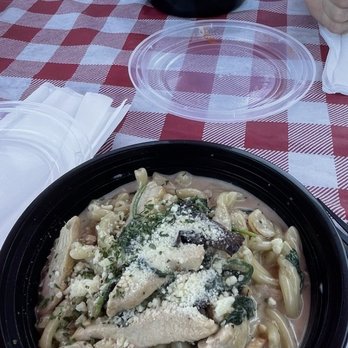 Ciccios Pasta - a plate of food on a table - Food Trucks Near Me - Conroe, Texas