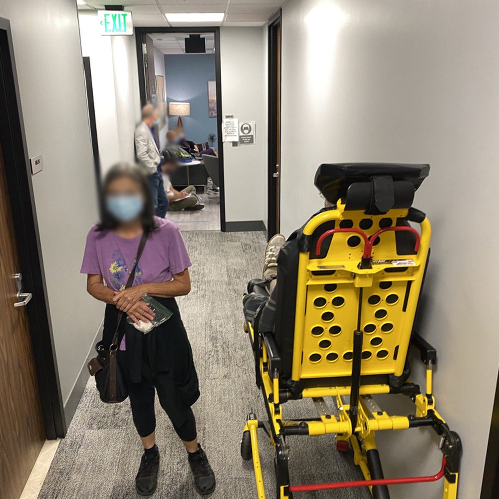 No, this isn't an emergency room. This is how over stacked Dr. Movassaghi's office is on a Friday. Faces of patients blurred for privacy. No, this isn't an emergency room. This is how over stacked Dr. Movassaghi's office is on a Friday. Faces of patients blurred for privacy.
