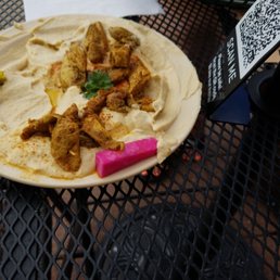 Hummus with Chicken Shawarma! Delicious!