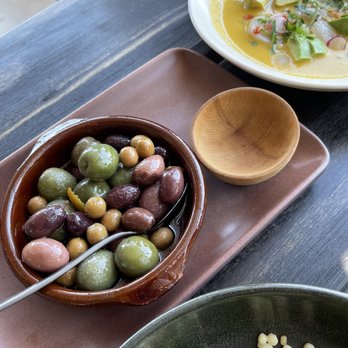 Cara Cara - Assorted olives, Crudo - New American Near Me - Los Angeles, California