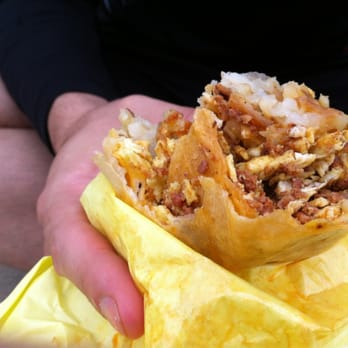 Lucky Boy - Chorizo breakfast burrito that weighed 5 pounds, literally.... - Burgers Near Me - Pasadena, California
