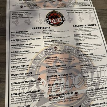 Marco Island Brewery - Front of menu - Breweries Near Me - Marco Island, Florida Marco Island Brewery - Front of menu - Breweries Near Me - Marco Island, Florida