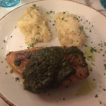 Lutèce - Bland pesto chicken inexplicably served with TWO scoops of mashed potatoes. Was the chef trying to make a smiley face out of the food? - French Near Me - Washington, DC, District of Columbia Lutèce - Bland pesto chicken inexplicably served with TWO scoops of mashed potatoes. Was the chef trying to make a smiley face out of the food? - French Near Me - Washington, DC, District of Columbia