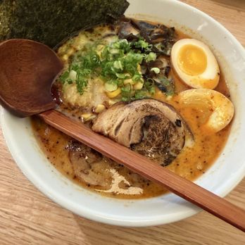 Yoshi Ramen - House Spicy Garlic Ramen. (Spice level 1). Amazing ramen soup. - Ramen Near Me - Naperville, Illinois