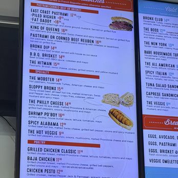 Bronx Sandwich - Menu as of Jan 2026 - Sandwiches Near Me - Tustin, California