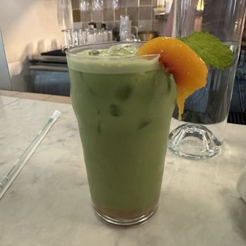 Fellows Cafe - White peach matcha - Breakfast & Brunch Near Me - Roswell, Georgia