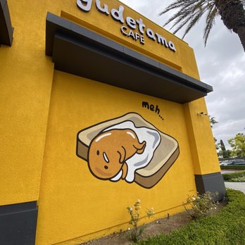 Gudetama Cafe - Can't miss the yellow building! - Cafes Near Me - Buena Park, California
