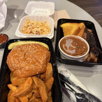 Just Barbecue - Brisket ands brisket sandwich plus coleslaw - Barbeque Near Me - Highland, California