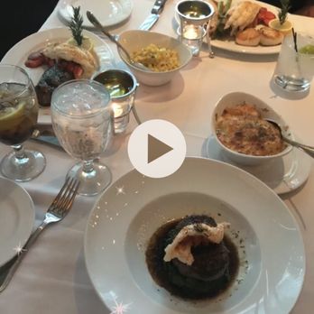 Ocean Prime - Surf & turf at the bottom. Filter and lobster tail on the left. At the top you have a lobster tail and scallops. - Seafood Near Me - Boston, Massachusetts