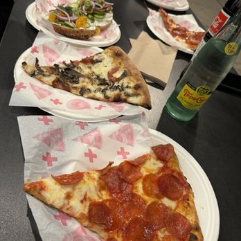 Bagel + Slice Pizza Shop - The Superfresh Open Faced Sandwich Pepperoni Pizza Slice - Bagels Near Me - Los Angeles, California Bagel + Slice Pizza Shop - The Superfresh Open Faced Sandwich Pepperoni Pizza Slice - Bagels Near Me - Los Angeles, California