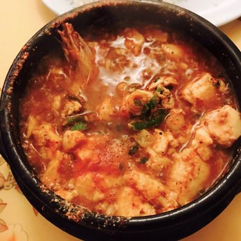Korea House - Spicy seafood tofu soup(we asked for it to be spicy) - Korean Near Me - Austin, Texas Korea House - Spicy seafood tofu soup(we asked for it to be spicy) - Korean Near Me - Austin, Texas
