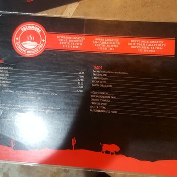 Casa More - Menu 2 - Tacos Near Me - Round Rock, Texas