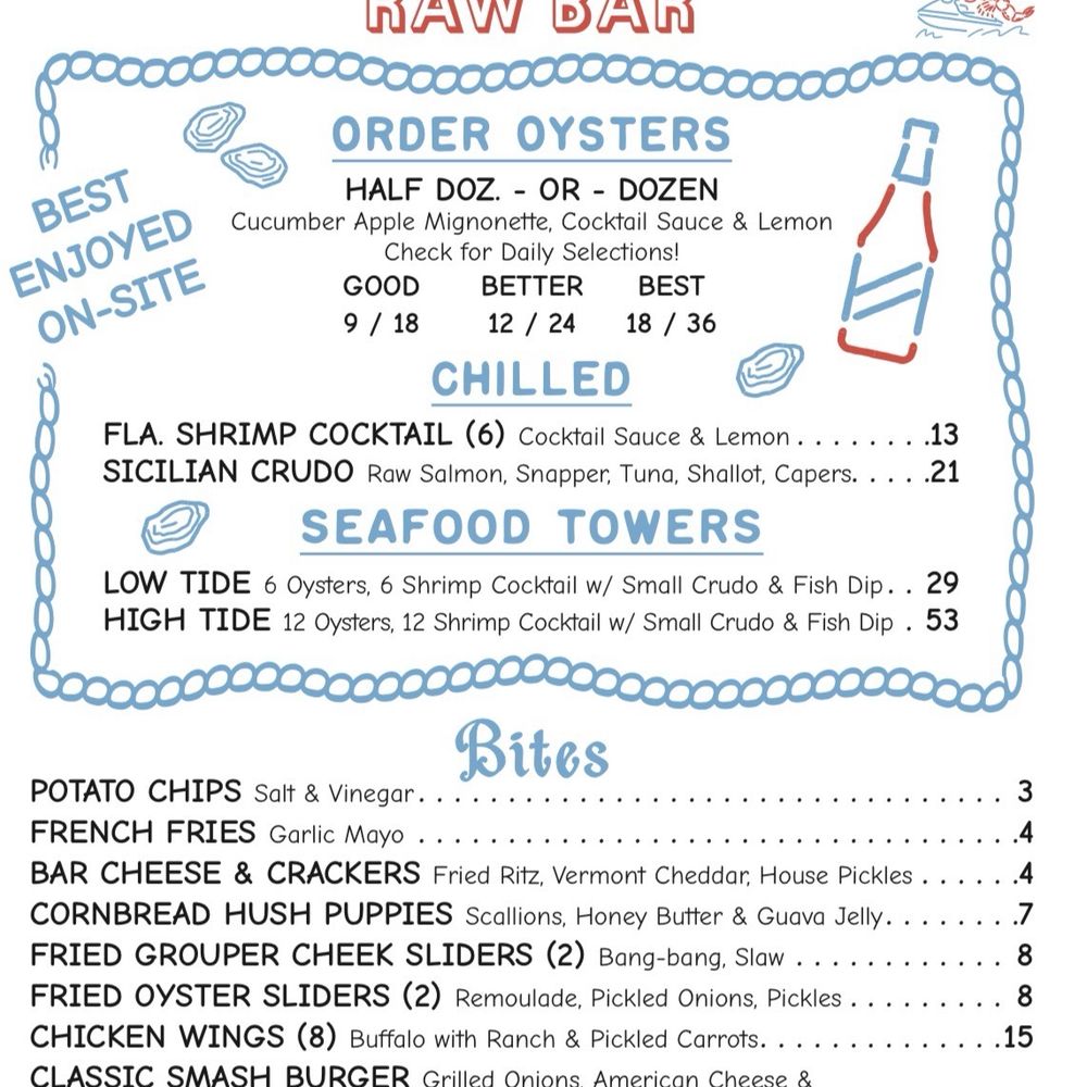 Cheeky's - Happy hour food menu - Seafood Near Me - St. Petersburg, Florida