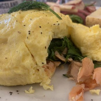 Kingsland Kitchen - The Pacific Northwest Omelet has smoked salmon & arugula inside - Breakfast & Brunch Near Me - Portland, Oregon Kingsland Kitchen - The Pacific Northwest Omelet has smoked salmon & arugula inside - Breakfast & Brunch Near Me - Portland, Oregon