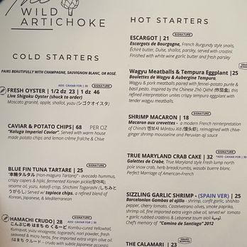 The Wild Artichoke - Menu (1 of 5) (5/2026) - New American Near Me - Yorba Linda, California The Wild Artichoke - Menu (1 of 5) (5/2026) - New American Near Me - Yorba Linda, California